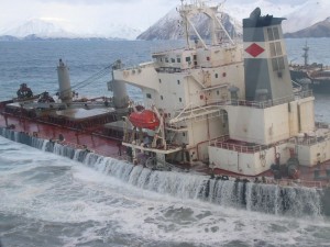 Aerial view of vessel.